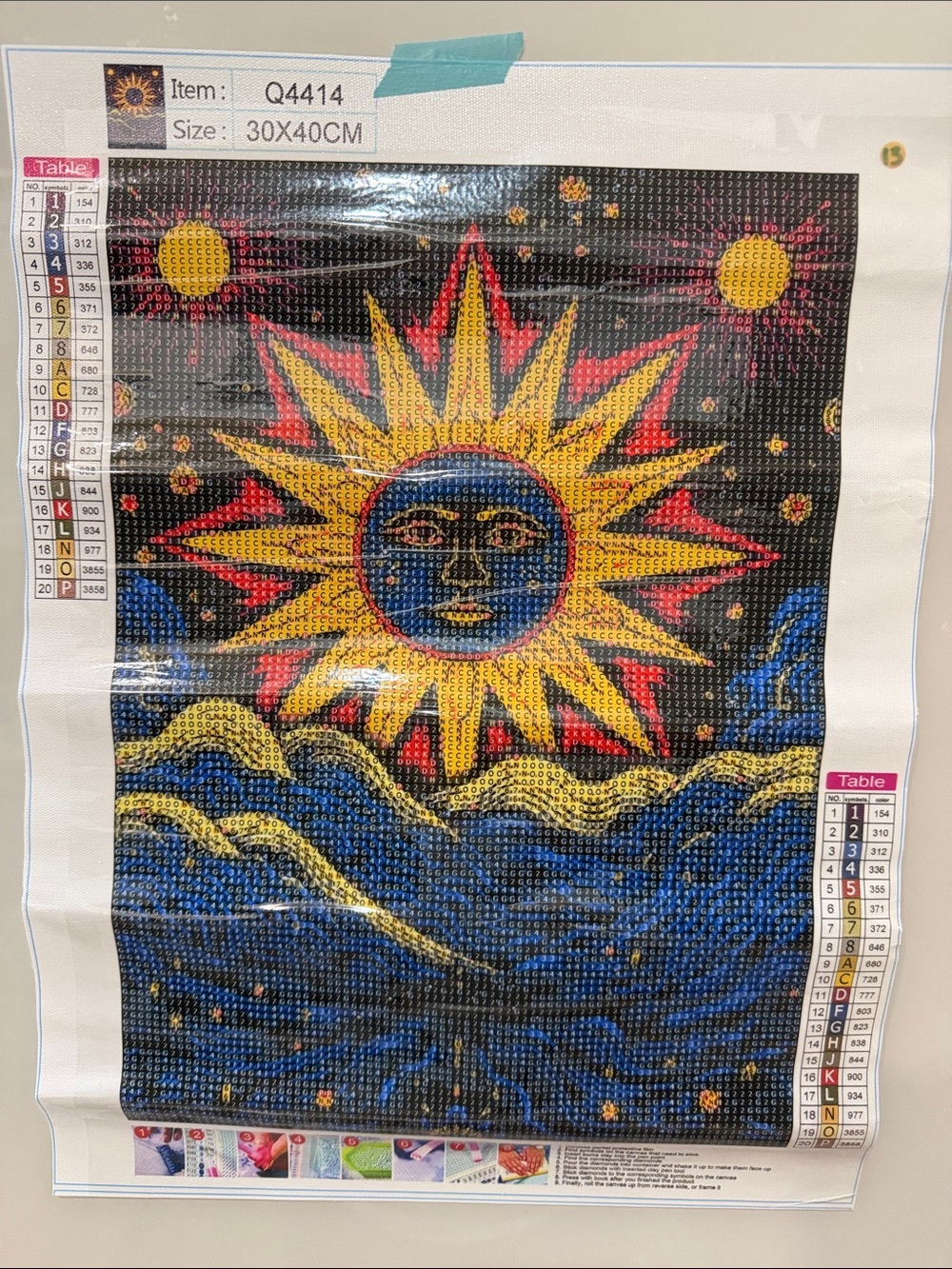 Sun Face Diamond Art Painting Kit 30x40cm